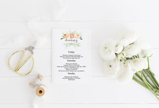 Bachelorette Party Invite, DIY Editable Instant Download Bachelorette Invites, Blush Floral Invitation Template - Sarah - SAVVY PAPER CO