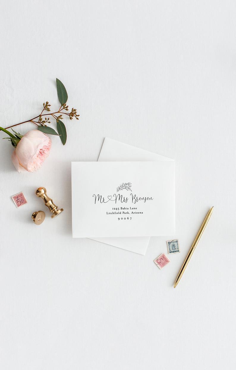 Envelope Addressing Template DIY Envelope Template for Wedding Printable Envelope for Save the Date Instant Download RSVP Envelope - Heather - SAVVY PAPER CO