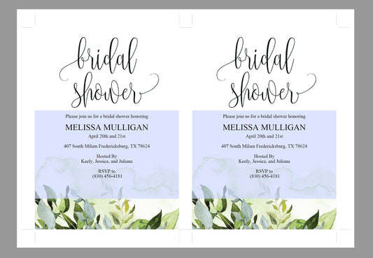 Greenery Bridal Shower Invitation Instant Download Printable Editable Template DIY Bridal Shower Invite - Melissa - SAVVY PAPER CO