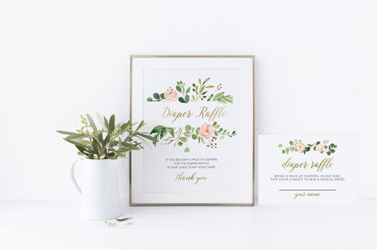 Instant Download Diaper Raffle Ticket Template, Printable Diaper Raffle Insert, Diaper Raffle Invitation, Diaper Raffle Game - ELISA - SAVVY PAPER CO