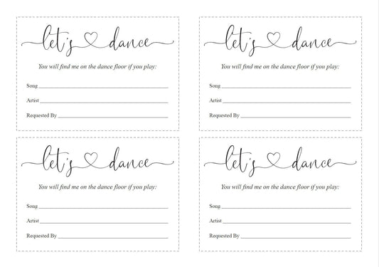 Let's dance card, Song Request Insert Card Template, Dancing Card, Dance Card, RSVP, Wedding Song Request, Rustic - Heather - SAVVY PAPER CO
