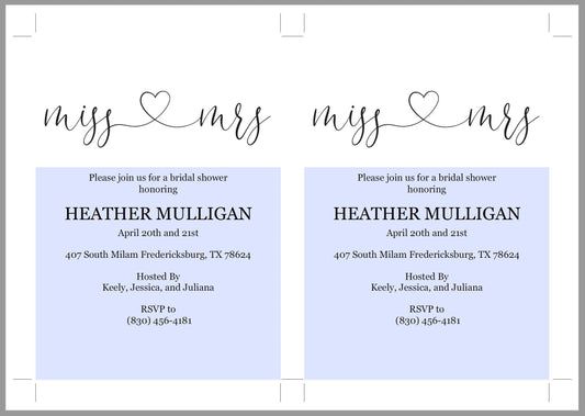 Miss to Mrs Bridal Shower Invitation Instant Download Printable Editable Template DIY Bridal Shower Invite - Heather - SAVVY PAPER CO