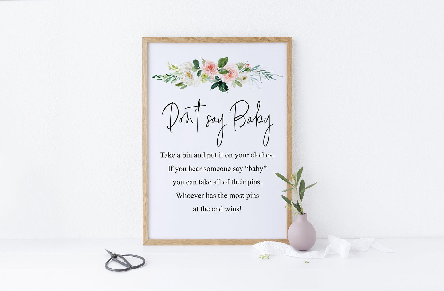 Printable Don't Say Baby Game, Baby Shower Game, Instant Download, Clothespin Game, Diaper Pin Game, Clothes Pin Game, Games,Activity - EV23 - SAVVY PAPER CO