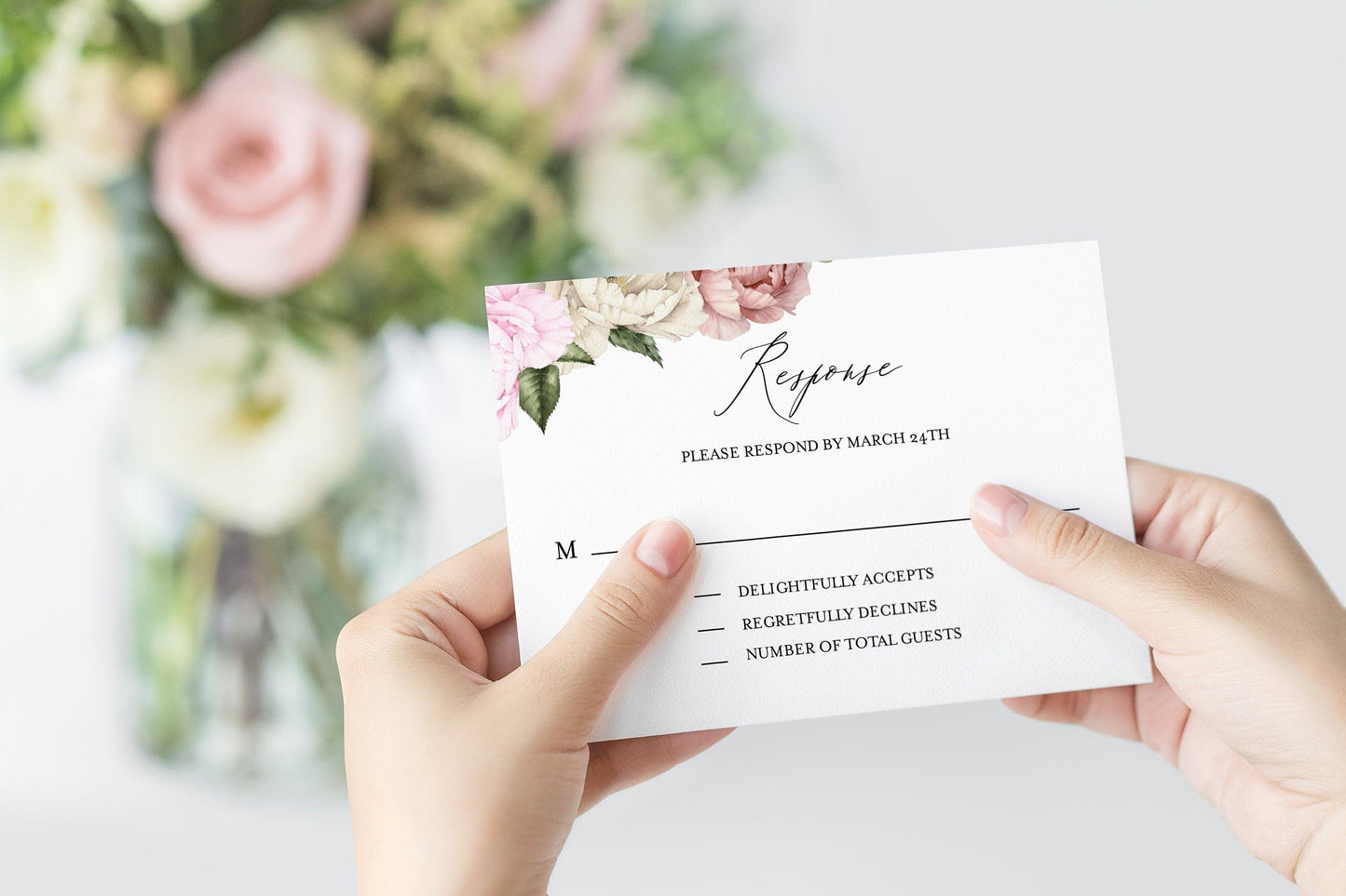 Printable Floral Wedding Invitation Set Editable Template DIY Instant Download Invites Invitation Suite 100% Editable - Harper - SAVVY PAPER CO