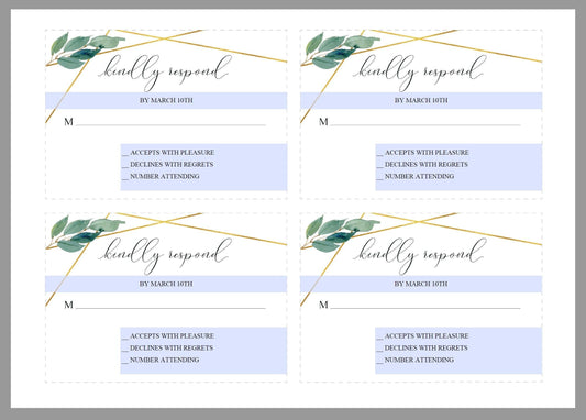 Printable Geometric Wedding Invitation Set Template, DIY Instant Download, Editable Invitation Suite, PDF Greenery Wedding invite - TARA - SAVVY PAPER CO