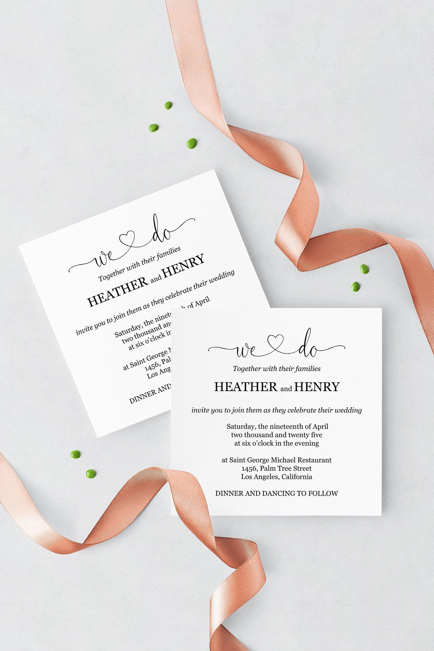 Printable We Do Rustic Wedding Invitation Editable Template DIY Instant Download Invites 5x5 square invite - Heather - SAVVY PAPER CO