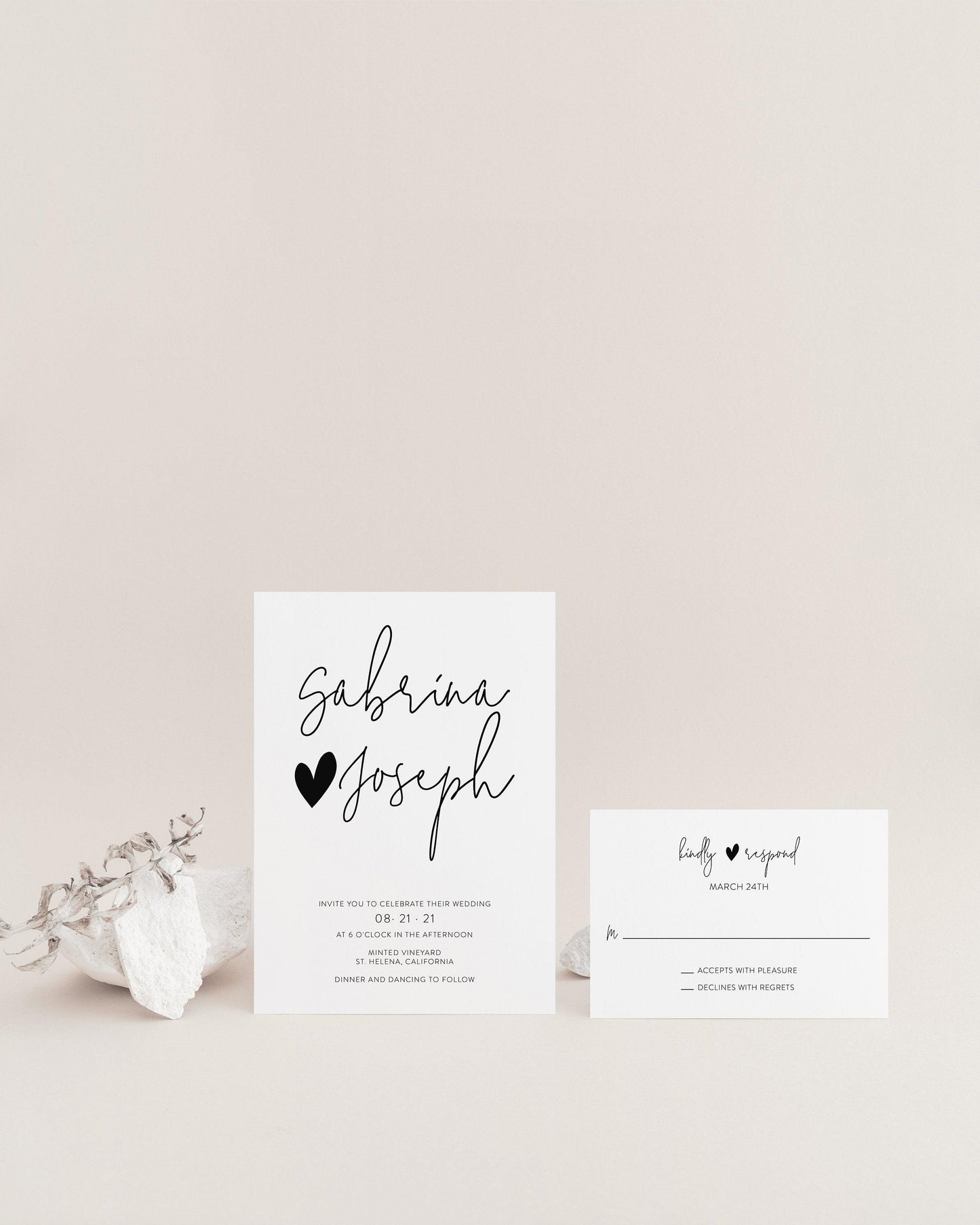 Printable Wedding Invitation Set Editable Template, DIY Instant Download Invites, Invitation Suite, 100% Editable- Gab - SAVVY PAPER CO