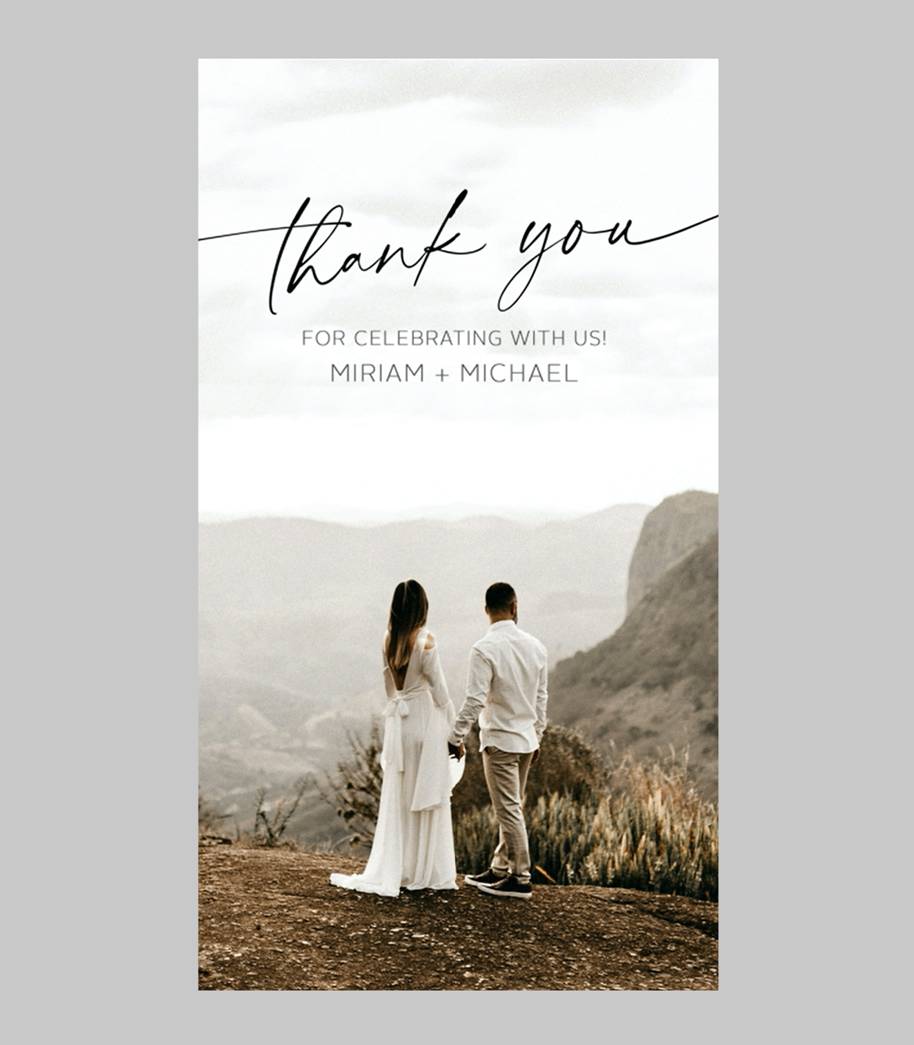 Animated Greenery Thank You Card, Geometric Video Card, Mp4 Invites, Gold Thank You Wedding