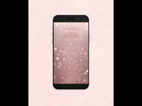 Invito video per il 30° compleanno "Coquette Bow", invito animato per torta vintage, invito per festa modificabile, modello digitale, download immediato