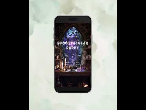 Spooktacular Halloween Birthday Video Invitation | Crow Halloween Party Evite | Digital Animated Invite | Editable Halloween Template