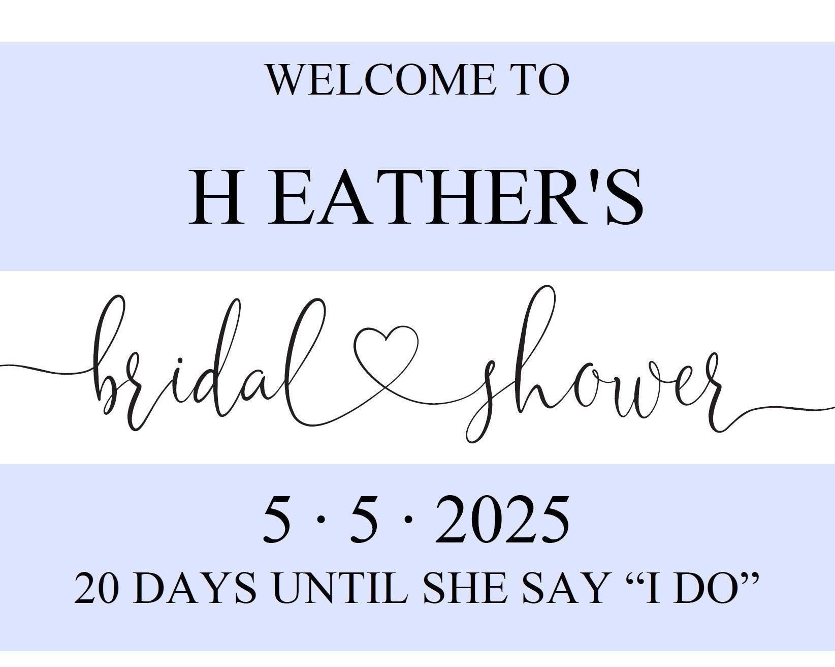 Bridal Shower Welcome Sign Printable Template Editable Instant Download Wedding Décor - Heather - SAVVY PAPER CO