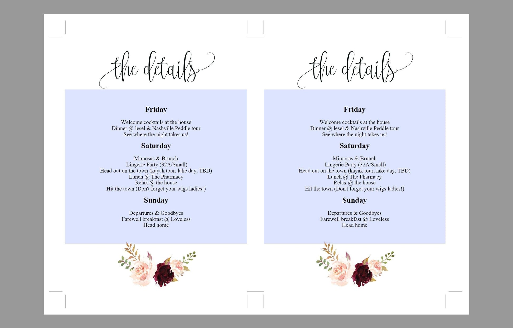 Burgundy Floral Bachelorette Party Invite, DIY Editable Instant Download Bachelorette Invites Invitation Template - Katherine - SAVVY PAPER CO