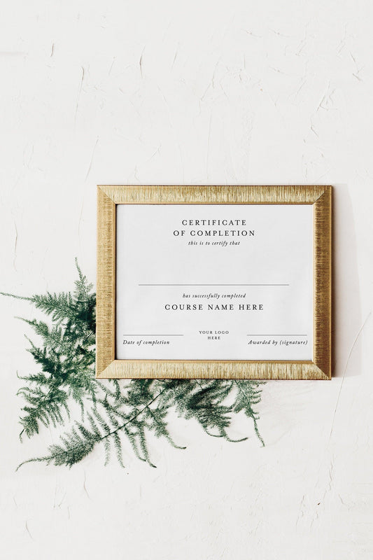 Certificate of Completion, business certificate, Classes Template, Course Certificate, Simple, Printable, Instant Download - SAVVY PAPER CO