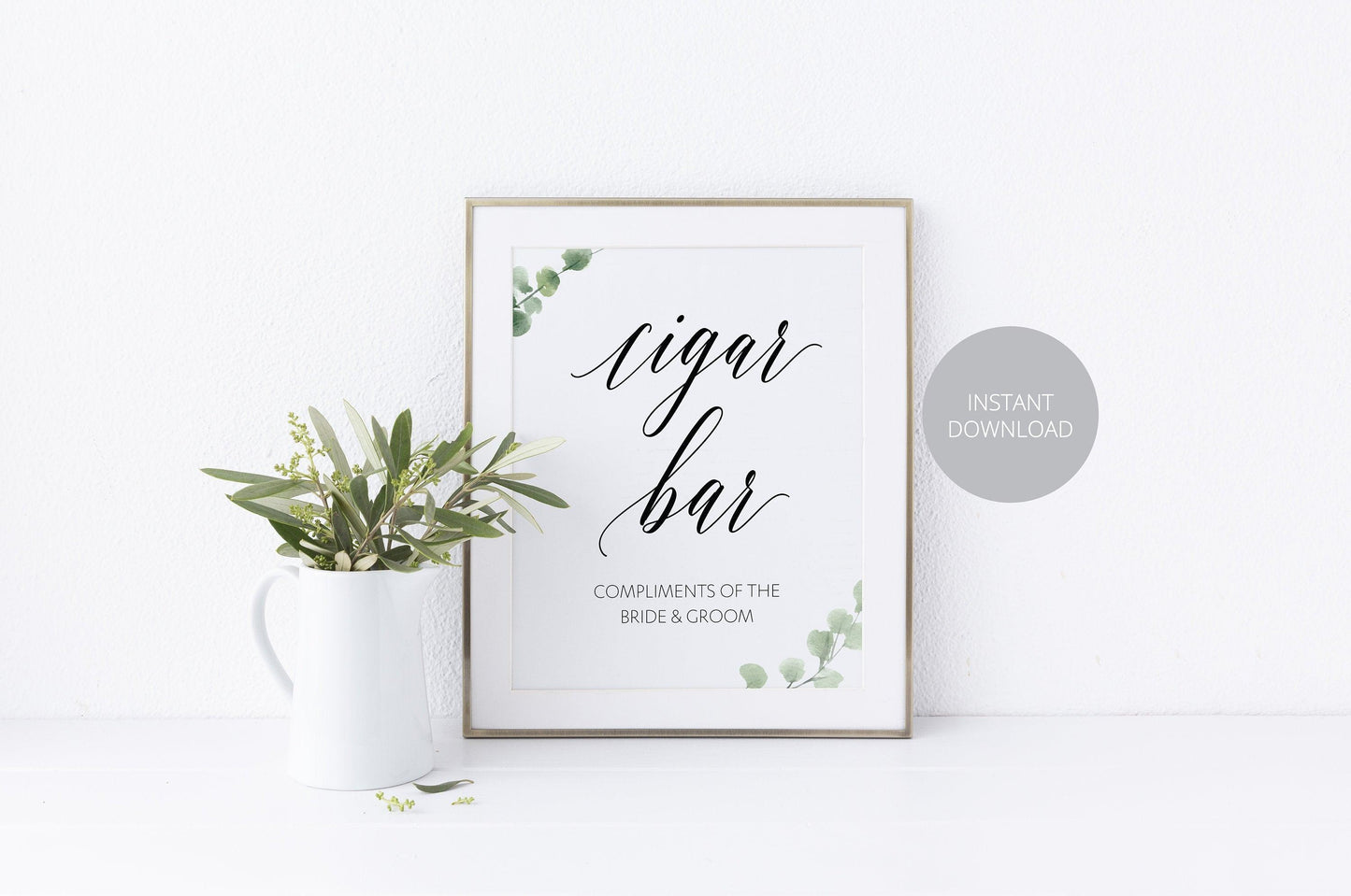 Cigar Bar Sign, Printable Wedding sign, Instant Download, Wedding Signage, Reception Sign - SAVVY PAPER CO