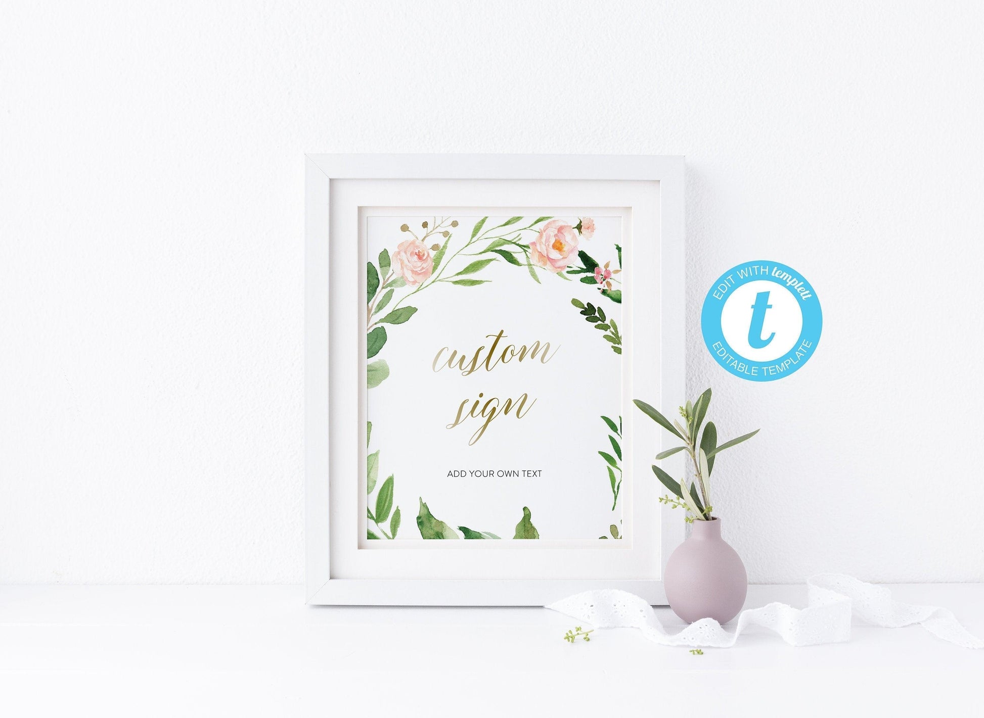 Custom Sign Template, Printable Baby Shower Welcome Sign, Bridal Shower Decoration - Elisa - SAVVY PAPER CO