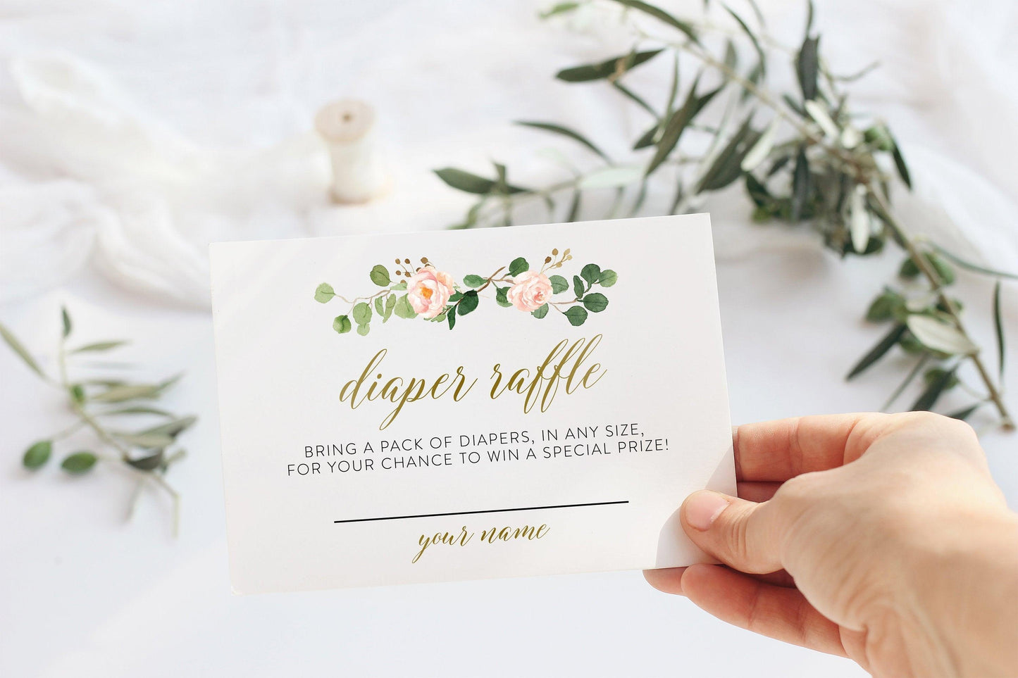 Diaper Raffle Ticket Printable,Diaper Raffle Insert, Diaper Raffle Game, Gender Neutral Baby Shower Raffle Cards - Elisa - SAVVY PAPER CO