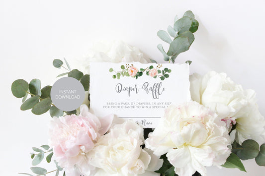 Diaper Raffle Ticket Printable,Diaper Raffle Insert, Diaper Raffle Game, Gender Neutral Baby Shower Raffle Cards #WB2 - SAVVY PAPER CO