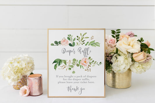 Diaper Raffle Ticket Printable Sign,Diaper Raffle Insert, Diaper Raffle Game, Gender Neutral Baby Shower Raffle Cards #WB2 - SAVVY PAPER CO