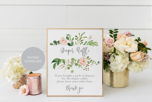 Diaper Raffle Ticket Printable Sign,Diaper Raffle Insert, Diaper Raffle Game, Gender Neutral Baby Shower Raffle Cards #WB2 - SAVVY PAPER CO