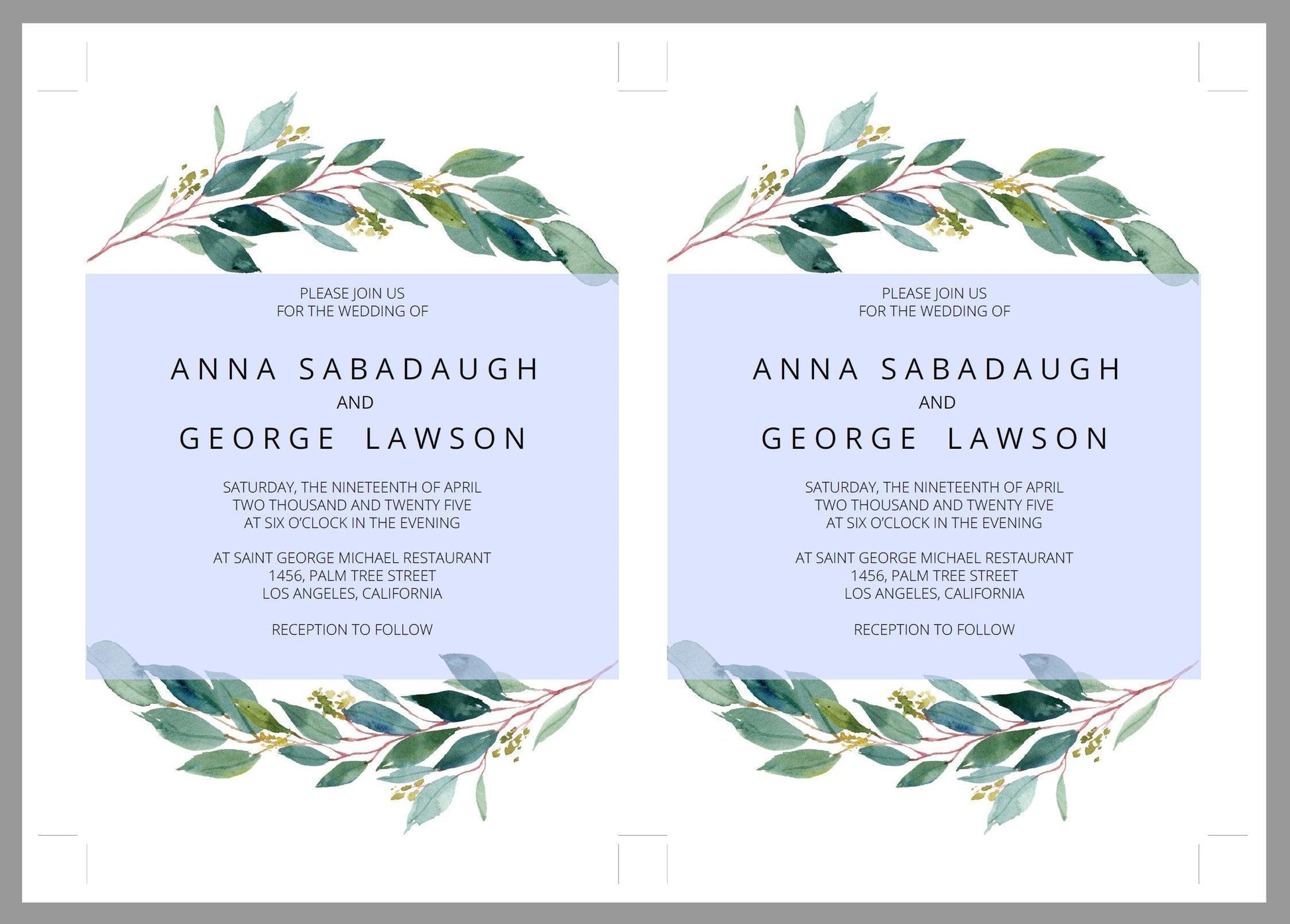 Greenery Rustic Wedding Invitation Editable Template, Printable DIY Instant Download Invites, Digital Download Invitations- Anna - SAVVY PAPER CO