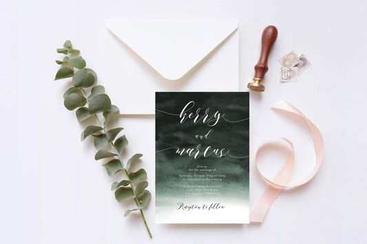 Greenery Wedding Invitation Editable Template, Printable DIY Instant Download Invites, Digital Download Invitations- Kerry - SAVVY PAPER CO