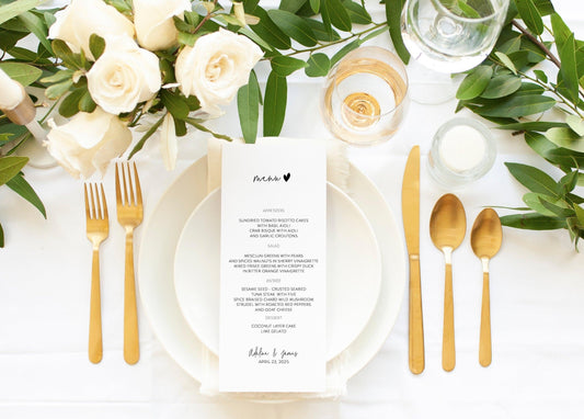 Minimalist Wedding Menu Printable Wedding Menu Template Printable Menu Card Instant Download Editable Templett - GAB - SAVVY PAPER CO