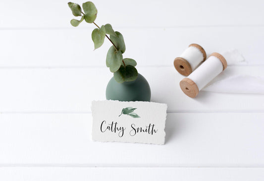 Place Card Template Templett Wedding Escort Cards Printable Place Card Place Cards Greenery Editable Wedding - Jasmine - SAVVY PAPER CO