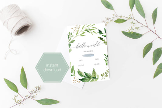 Printable Baby Milestone Cards, Baby Shower Gift, Baby, New Baby Gift, Baby Photo Props, Greenery Baby Shower #WB2 - SAVVY PAPER CO