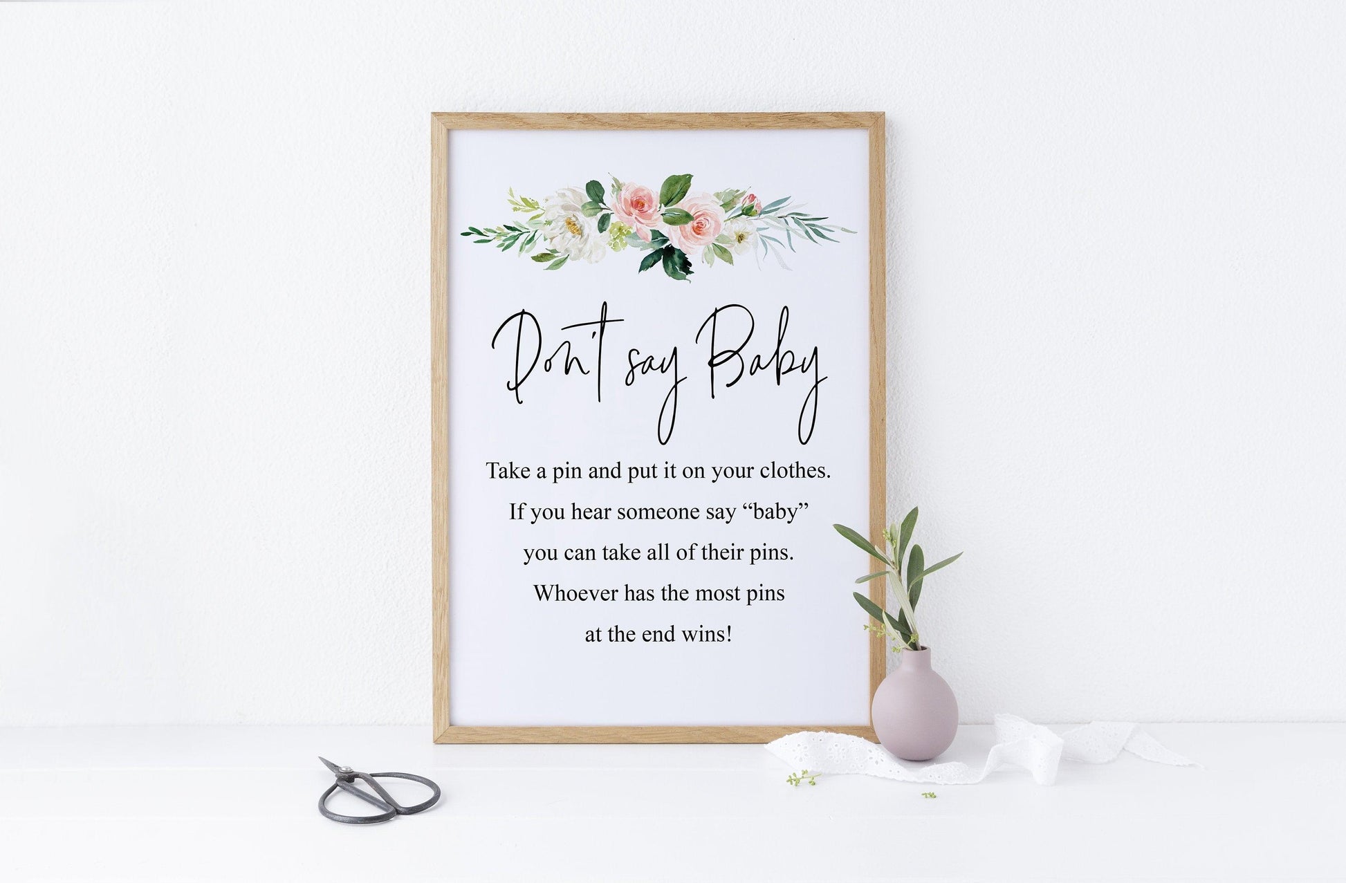 Printable Don't Say Baby Game, Baby Shower Game, Instant Download, Clothespin Game, Diaper Pin Game, Clothes Pin Game, Games,Activity - EV23 - SAVVY PAPER CO