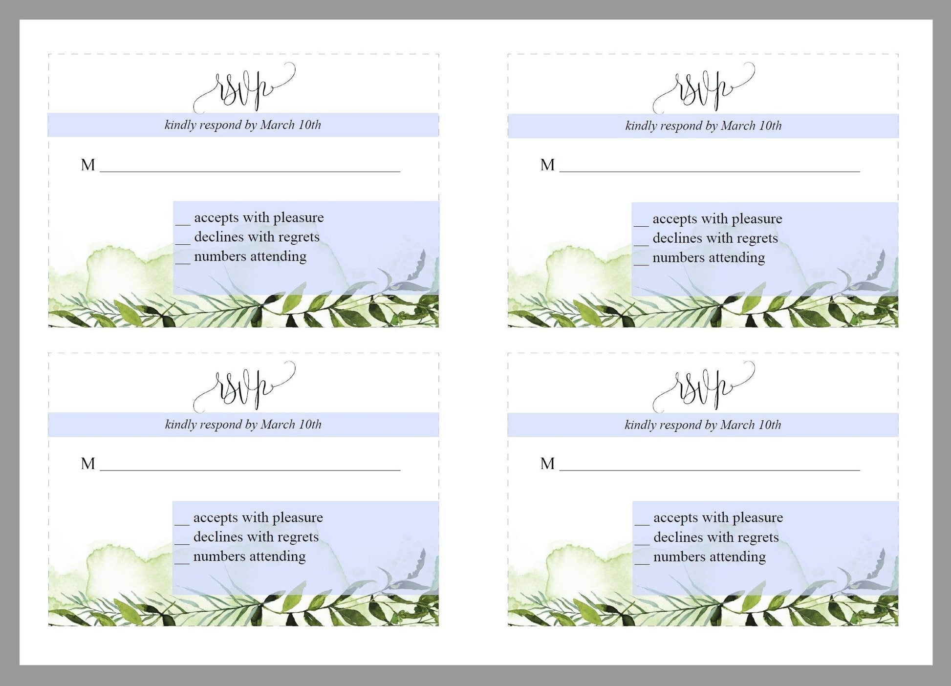 Printable Greenery Rustic Wedding Invitation Set Editable Template, DIY Instant Download Invites, Invitation Suite- Melissa - SAVVY PAPER CO