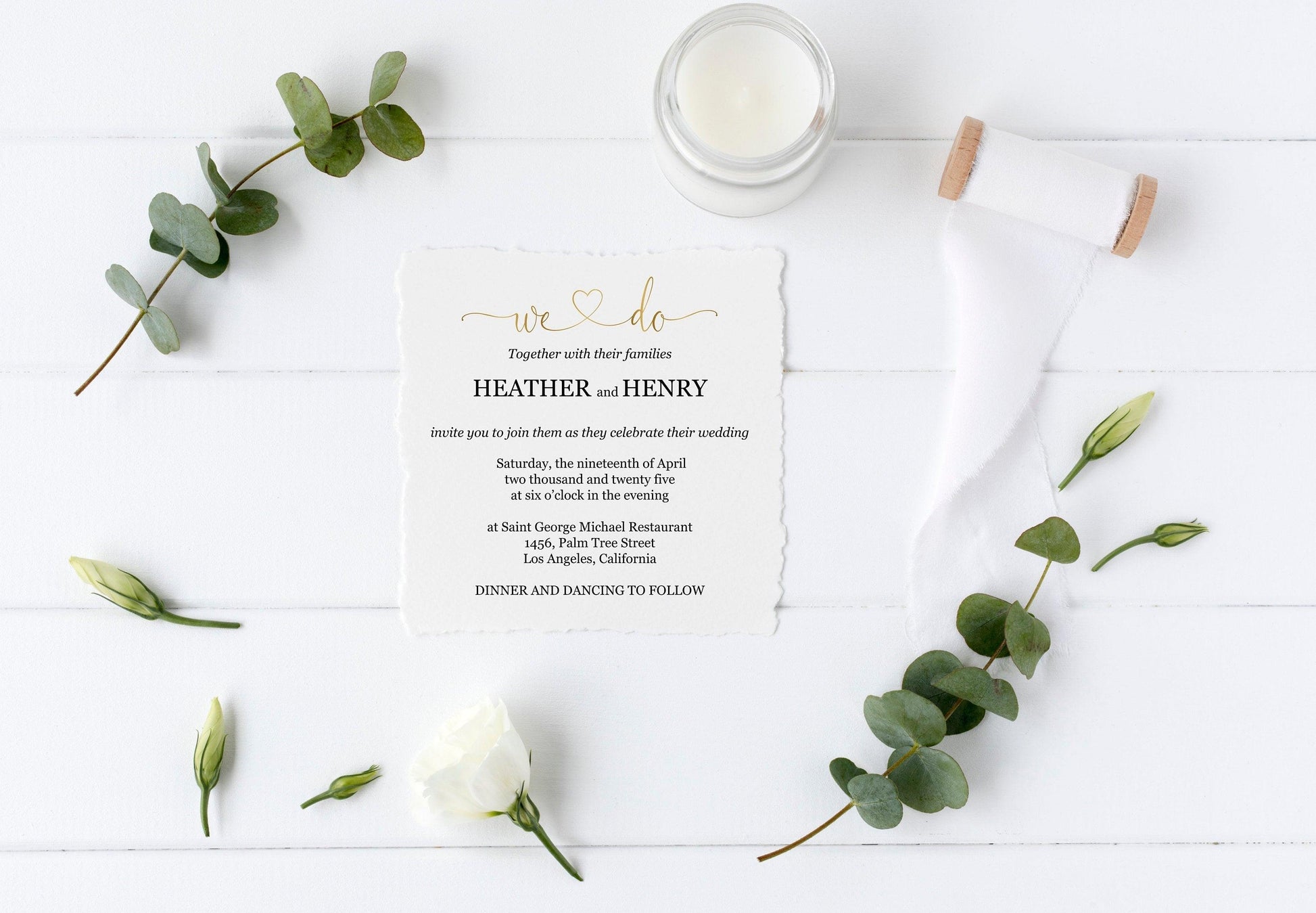 Printable We Do Gold Wedding Invitation Editable Template DIY Instant Download Invites 5x5 square invite - Heather - SAVVY PAPER CO