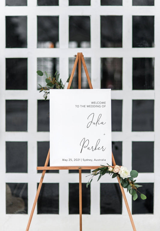 Printable Wedding Dinner Sign, Editable Template, Instant Download, Minimalist Welcome to Rehearsal Dinner Sign- Julia - SAVVY PAPER CO
