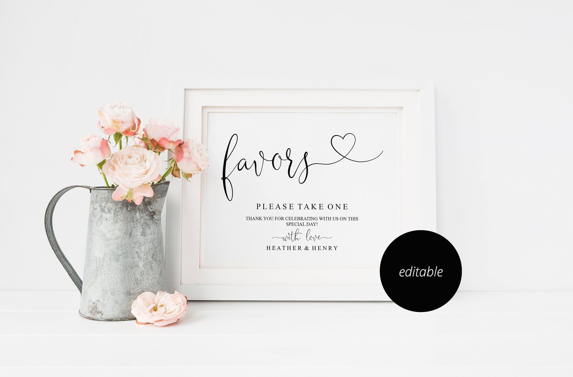 Printable Wedding Favor Sign,Wedding Favors template,Wedding Sign,Please Take One,Wedding Printable, Rustic, Instant Download -Heather - SAVVY PAPER CO