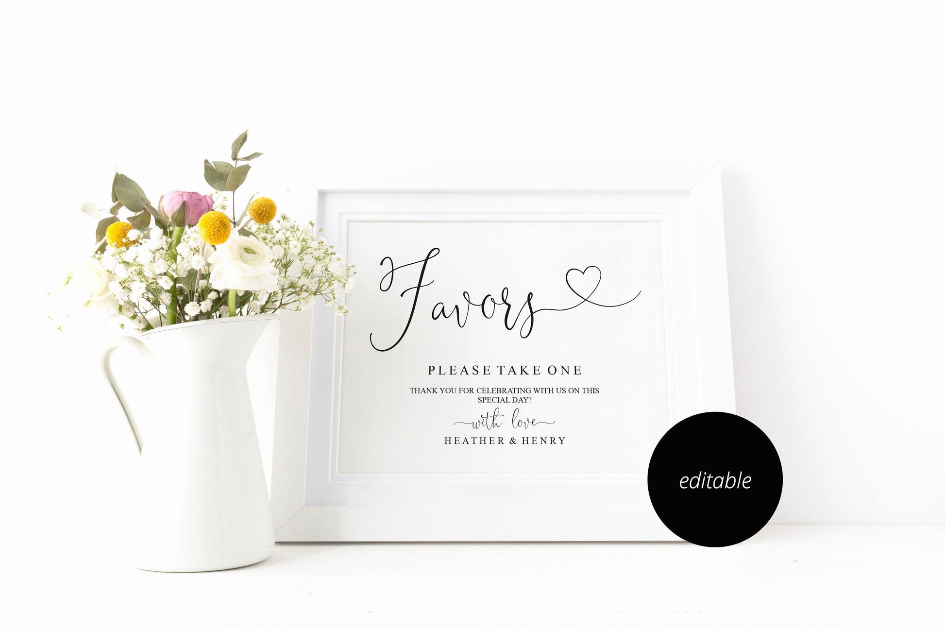 Printable Wedding Favor Sign,Wedding Favors template,Wedding Sign,Please Take One,Wedding Printable,Wedding signs, Instant Download -Heather - SAVVY PAPER CO