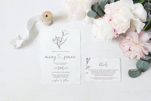 Printable Wedding Invitation Set Editable Template, DIY Instant Download Invites, Invitation Suite, 100% Editable - Macey - SAVVY PAPER CO