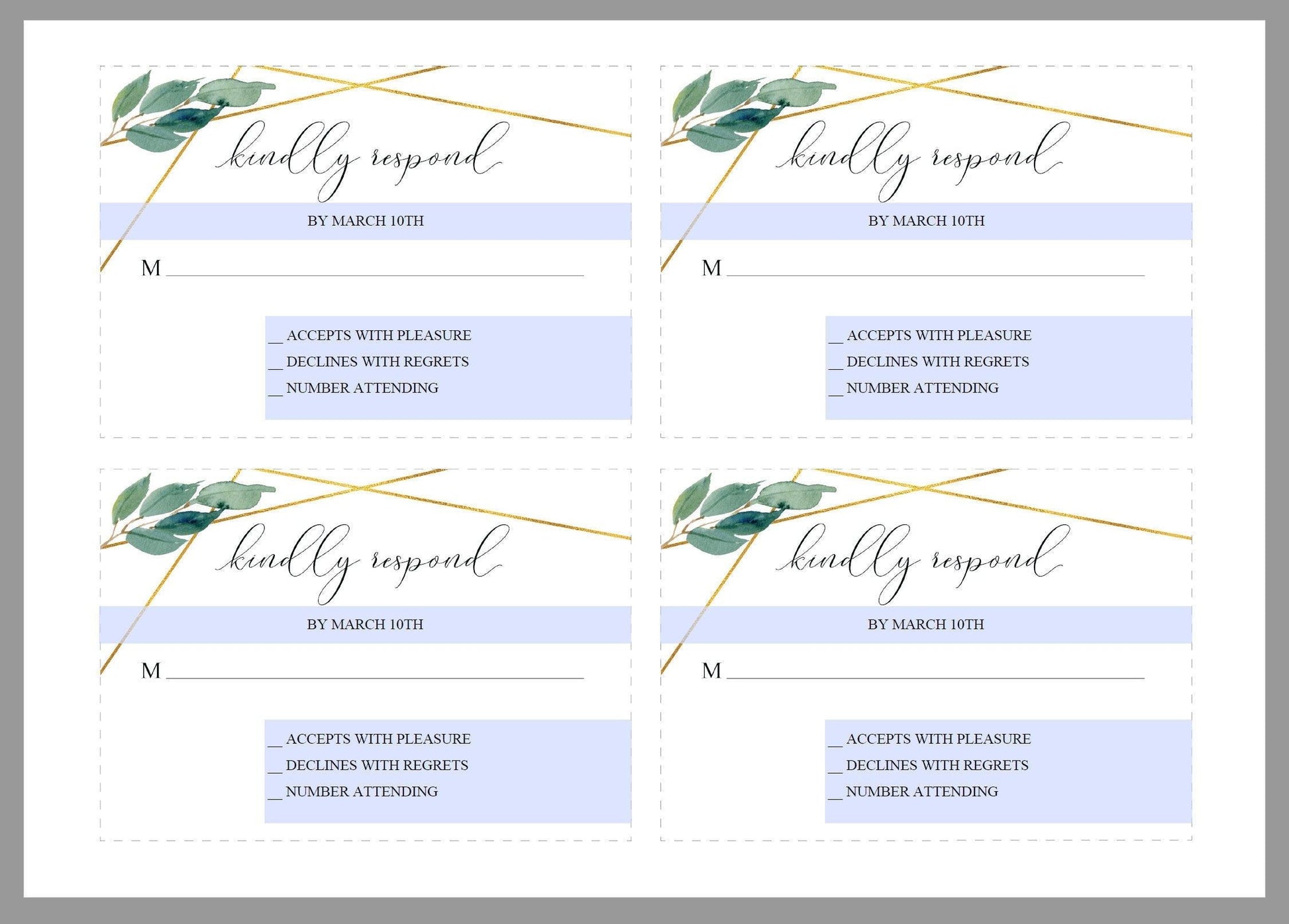 RSVP Card Template, Wedding RSVP, Response Card, RSVP cards, Geometric Wedding, Printable rsvp, Wedding Response, Greenery Wedding - Tara - SAVVY PAPER CO