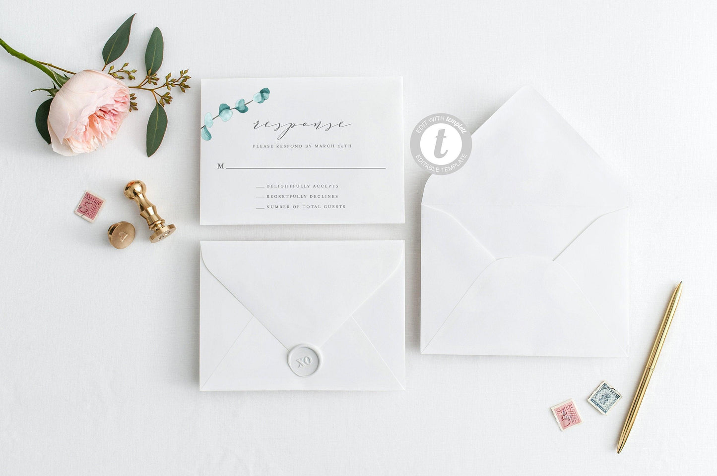 RSVP Card Template, Wedding RSVP, Response Card, RSVP cards, Watercolor Wedding, Printable rsvp, Wedding Response, Greenery Wedding - Abi - SAVVY PAPER CO