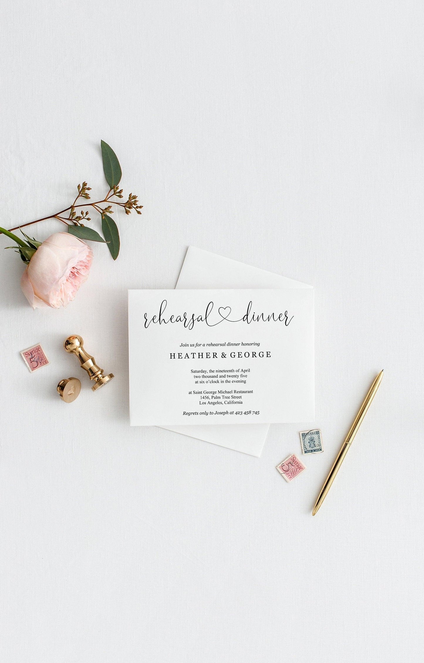 Rehearsal Dinner Invitation Template, Printable Wedding Rehearsal Dinner Invitation, Rustic Wedding, Instant Download - HEATHER - SAVVY PAPER CO