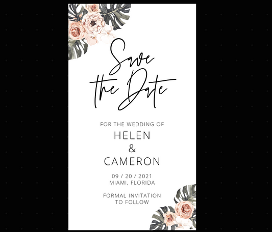Download immediato Boho Save the date Video Evite, invito elettronico, invito video di nozze, invito animato