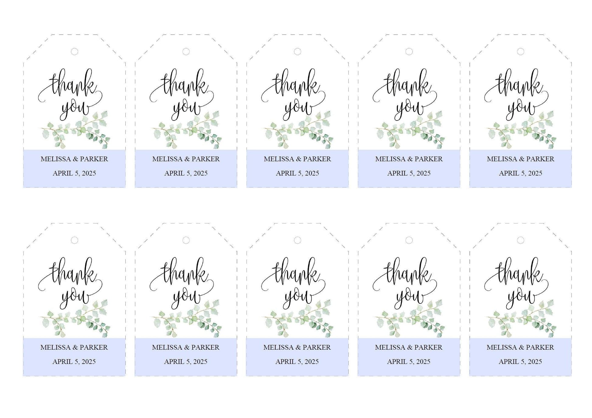 Simple Wedding Thank You Tags, Instant Download, Thank you Gift Tags, Printable Thank You, Greenery, Rustic Wedding - Melissa - SAVVY PAPER CO