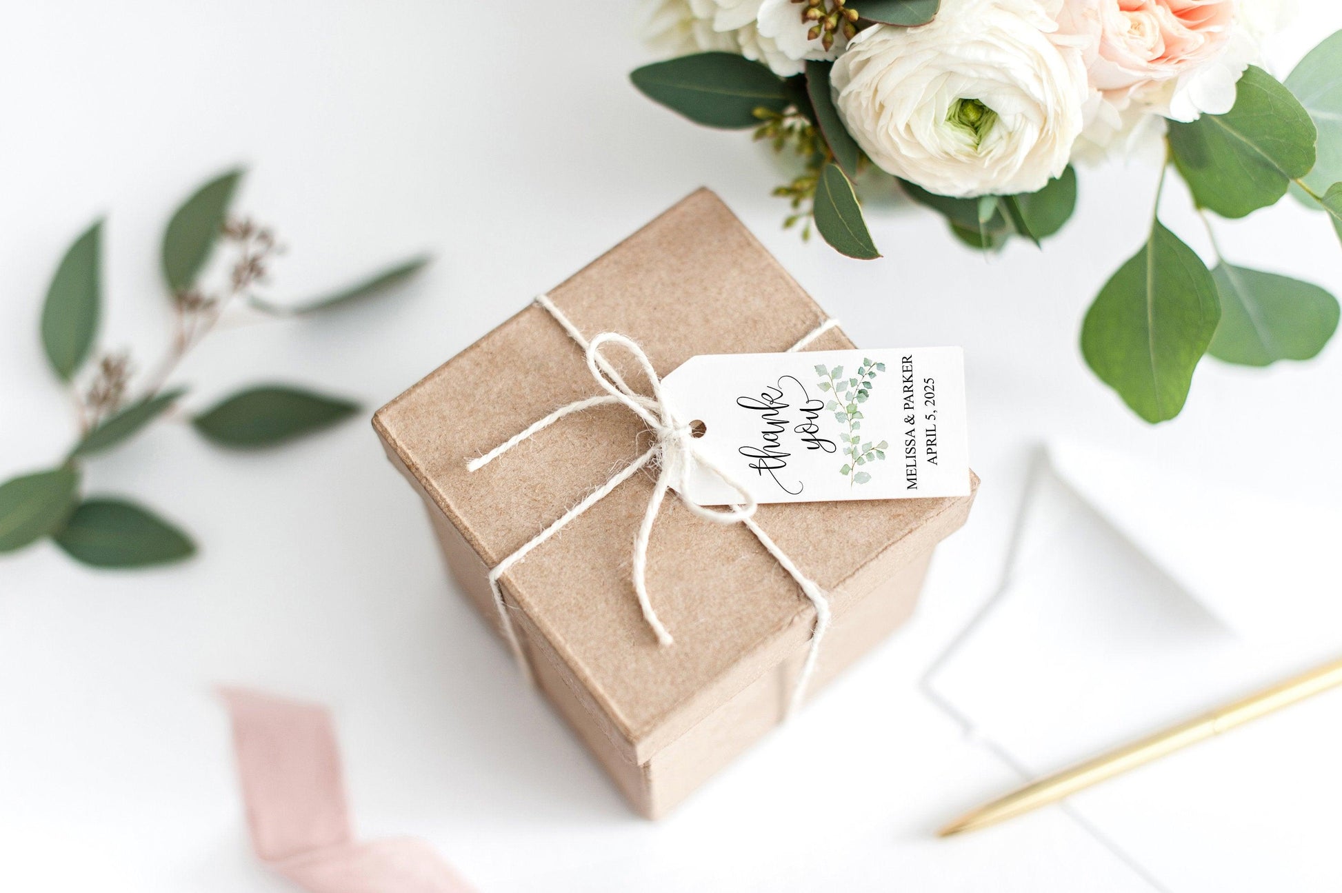 Simple Wedding Thank You Tags, Instant Download, Thank you Gift Tags, Printable Thank You, Greenery, Rustic Wedding - Melissa - SAVVY PAPER CO