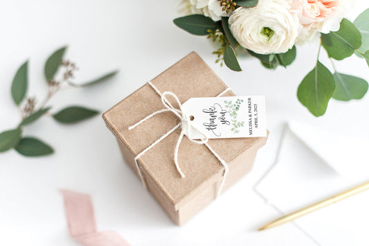 Simple Wedding Thank You Tags, Instant Download, Thank you Gift Tags, Printable Thank You, Greenery, Rustic Wedding - Melissa - SAVVY PAPER CO