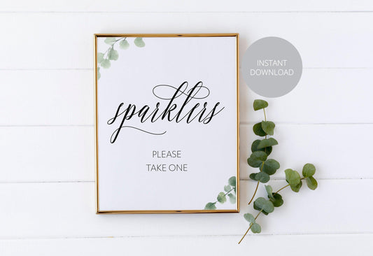 Sparklers Wedding sign, Please Take One,Rustic Wedding, Wedding Signs, Printable, Wedding Decor,Sparkler Send off, Instant Download - SAVVY PAPER CO