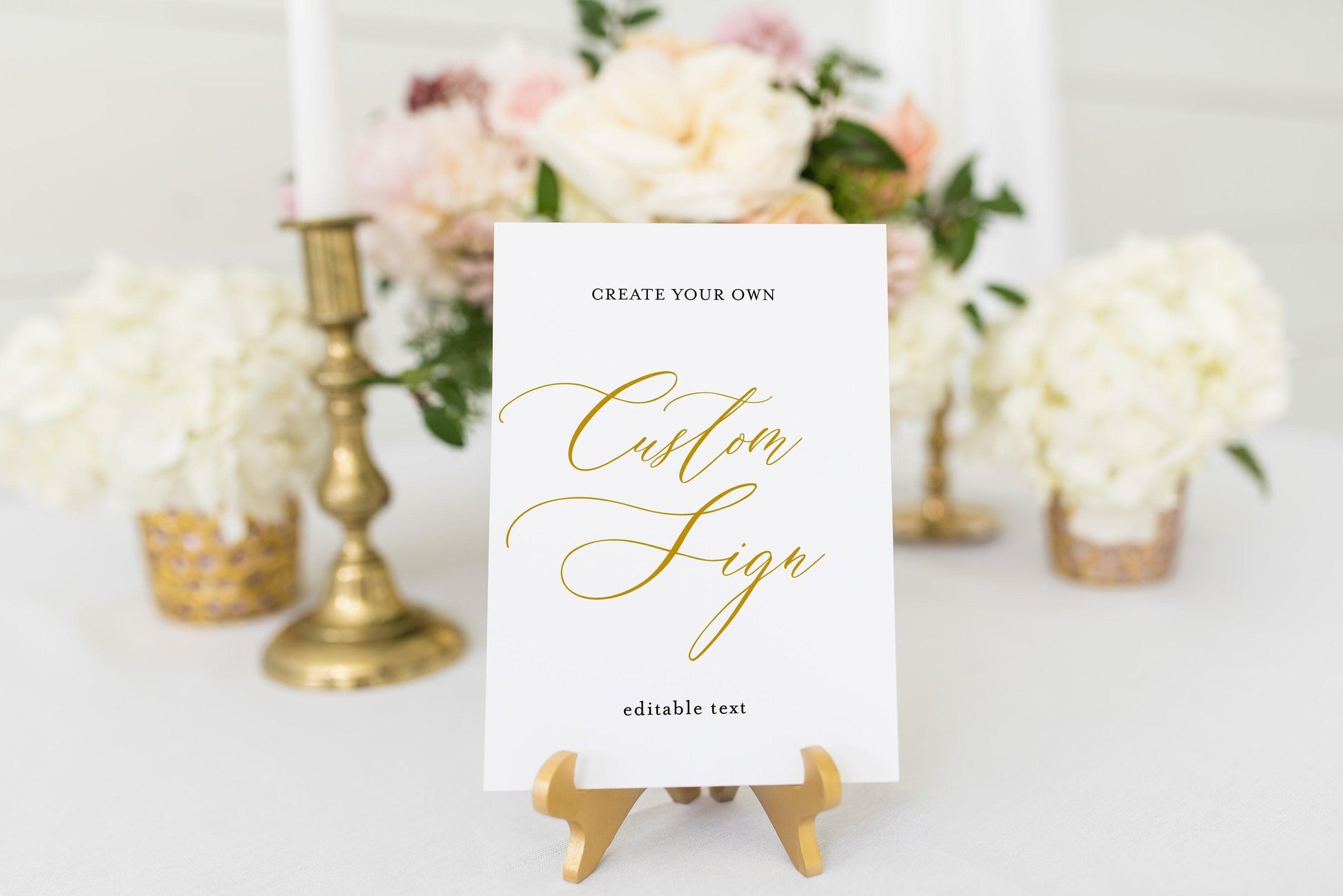 Unlimited Custom Sign Template, Gold, Editable Wedding sign, Instant Download, 5x7 and 8x10 - Grace - SAVVY PAPER CO