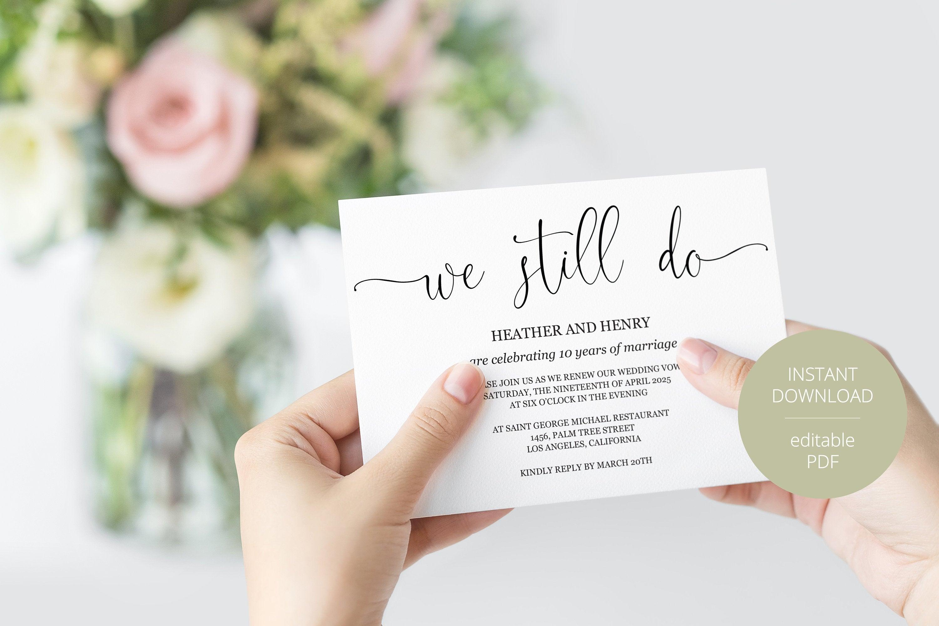 Continuation Invitations Wedding renewal invitation templates | Honestweddingadvice.com