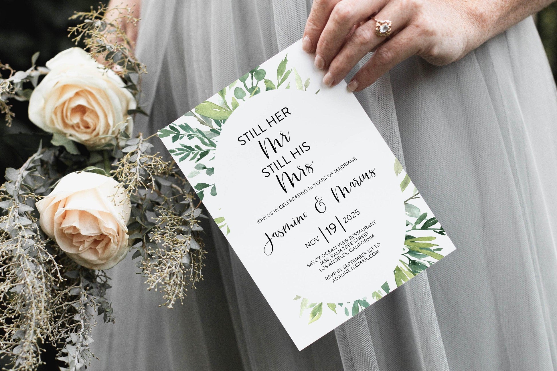 We Still Do Invite, Wedding Anniversary, Vow Renewal Invite, Anniversary Party, Renew Vows, Still Her Mr His Mrs - Jasmine - SAVVY PAPER CO