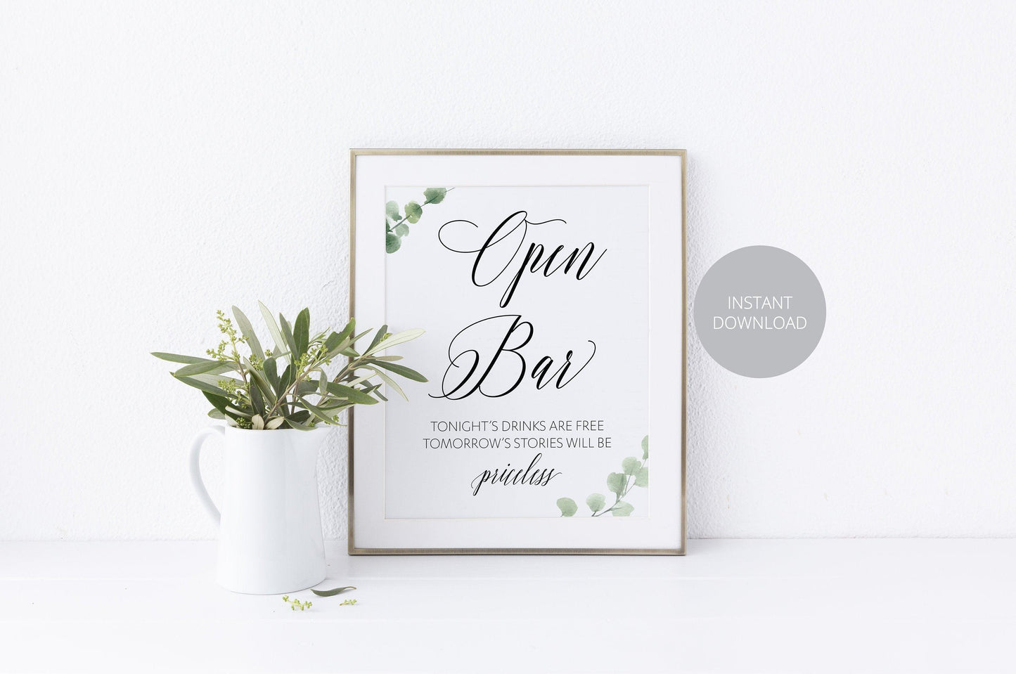 Wedding Bar Sign, Wedding Drink Sign, Open Bar Sign, DIY, Wedding signs, Signature Drinks, Drink, Memories, Instant Download, Wedding Decor - SAVVY PAPER CO