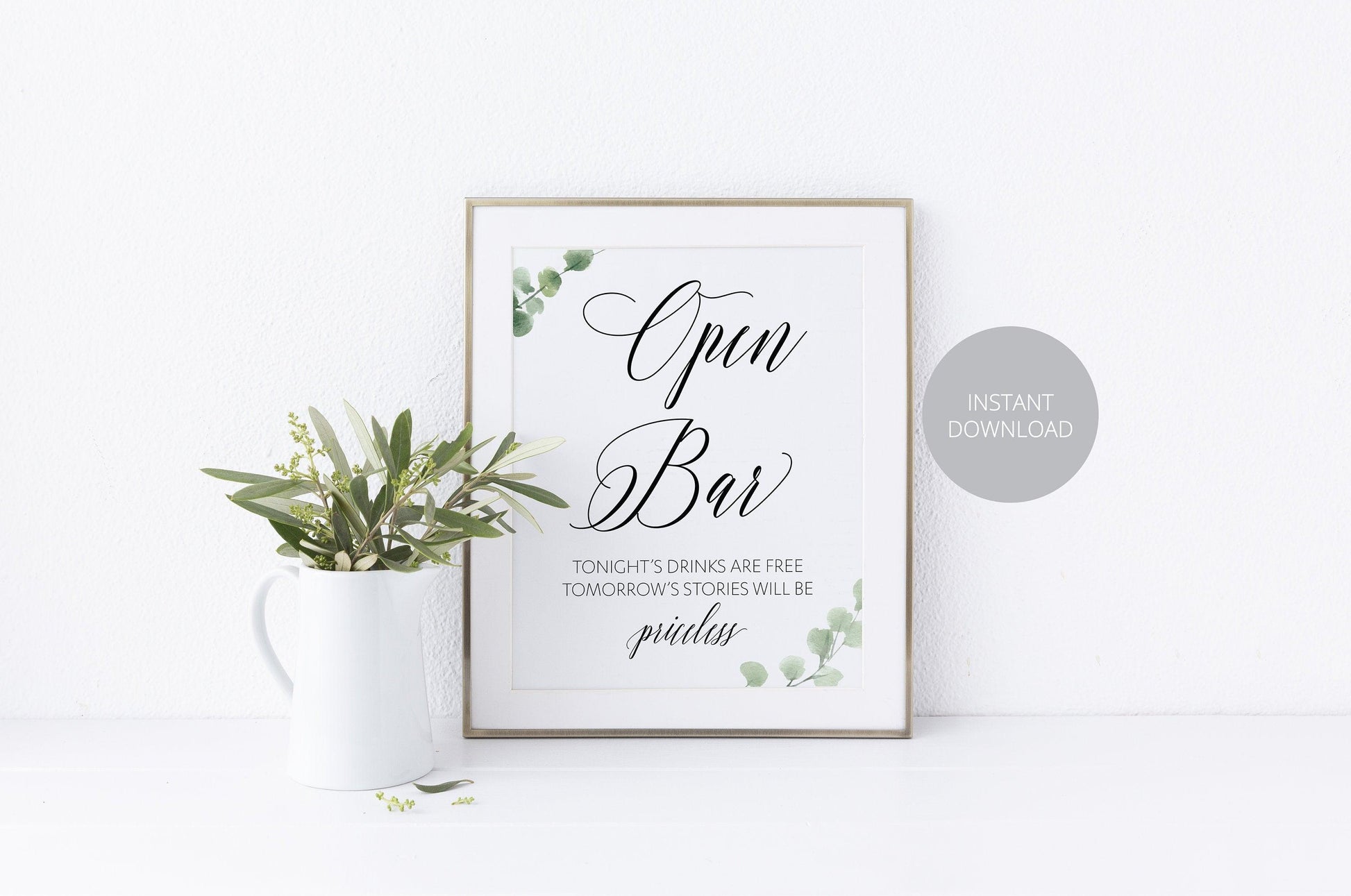 Wedding Bar Sign, Wedding Drink Sign, Open Bar Sign, DIY, Wedding signs, Signature Drinks, Drink, Memories, Instant Download, Wedding Decor - SAVVY PAPER CO