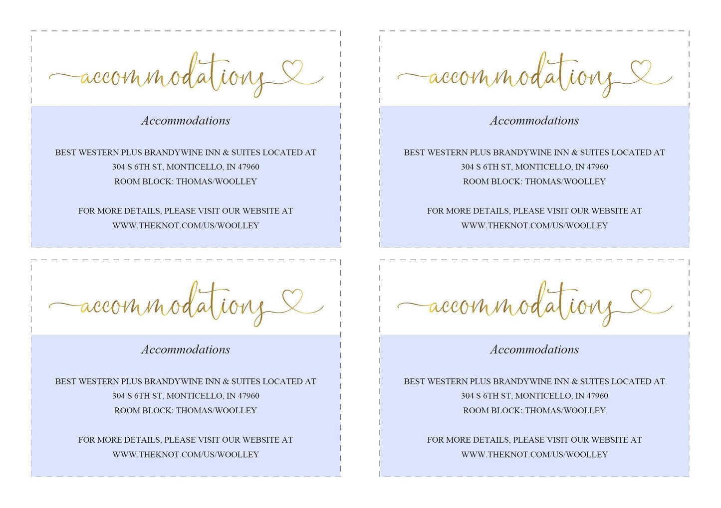 Wedding Details Card Template, Instant Download, Information Card, Wedding Info Card, Accommodations Card, Directions Card, Gold - Heather - SAVVY PAPER CO