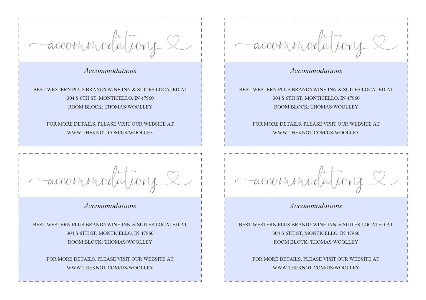 Wedding Details Card Template, Instant Download, Information Card, Wedding Info Card, Accommodations Card, Directions Card, Silver - Heather - SAVVY PAPER CO